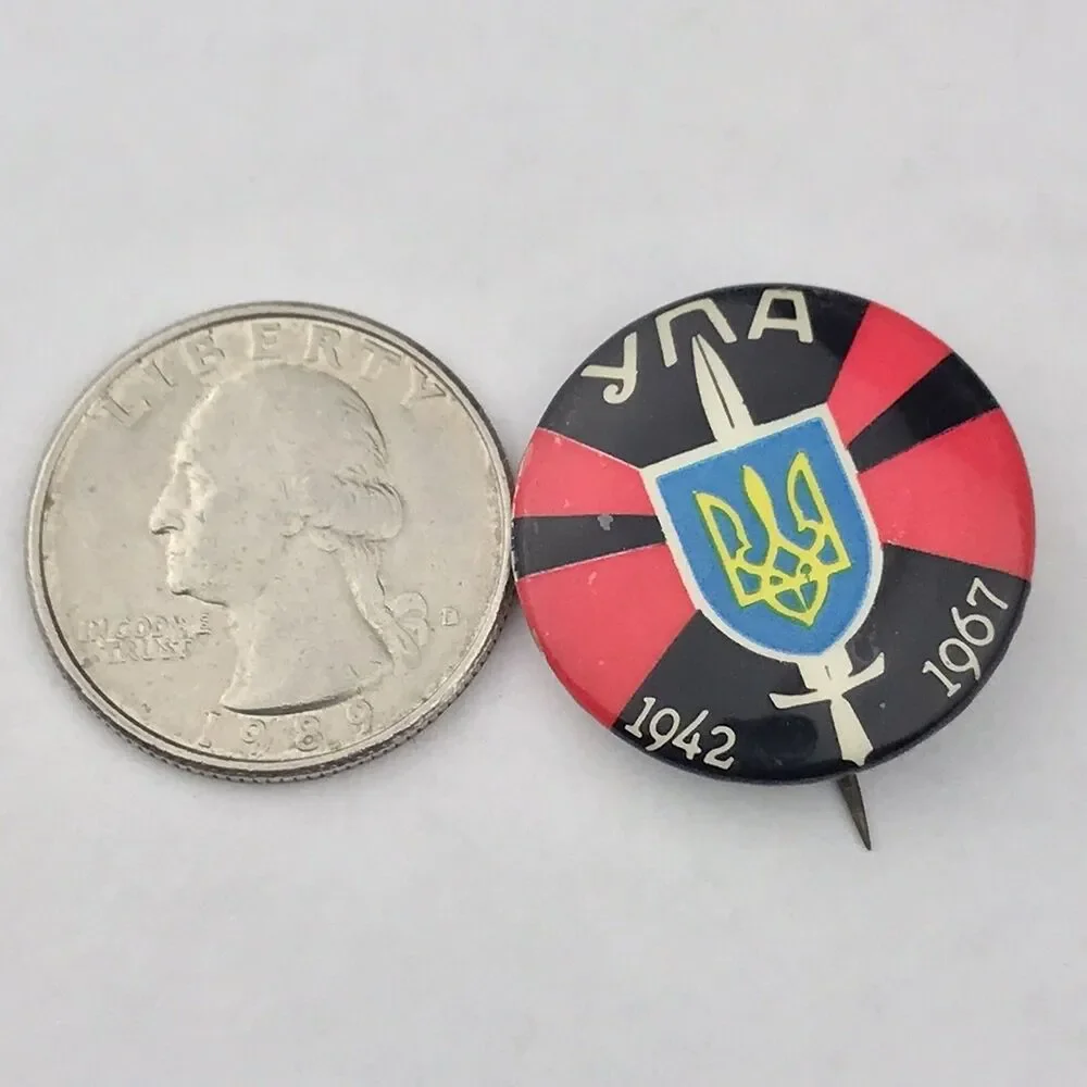 RARE 25th Anniversary UPA Ukrainian Insurgent Army Diaspora Badge Pin 1942-1967